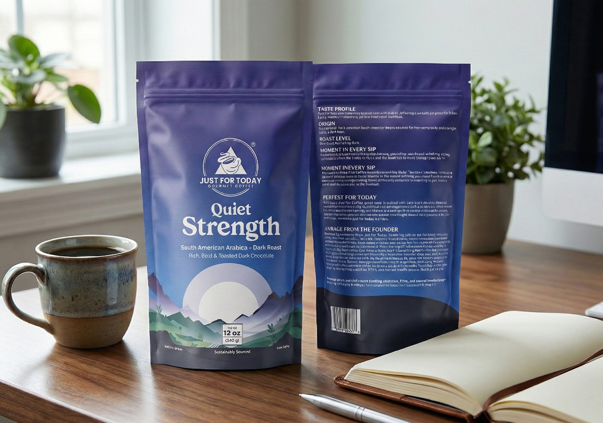 Just For Today Gourmet Coffee. Quiet Strength.