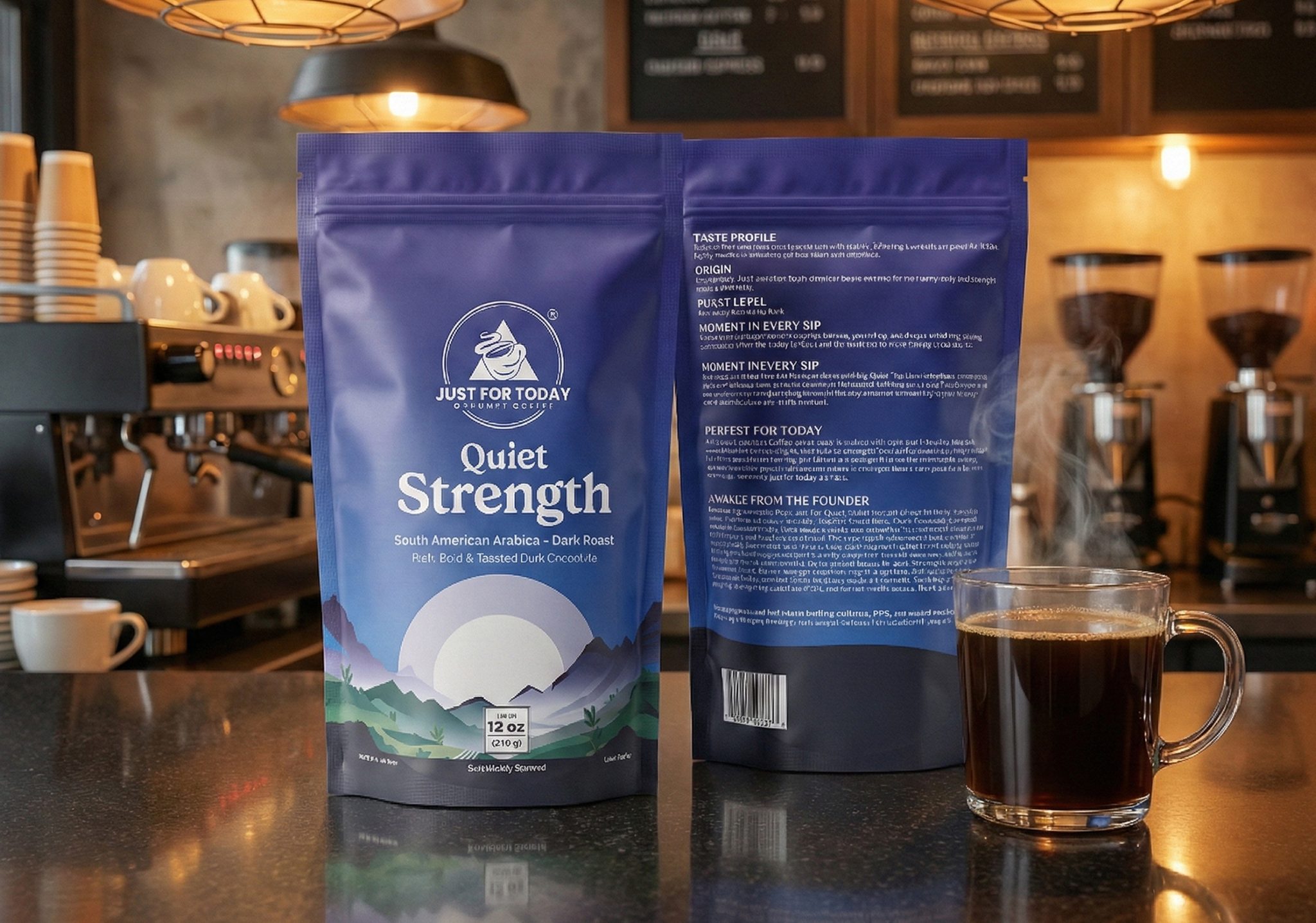 Just For Today Gourmet Coffee. Quiet Strength.