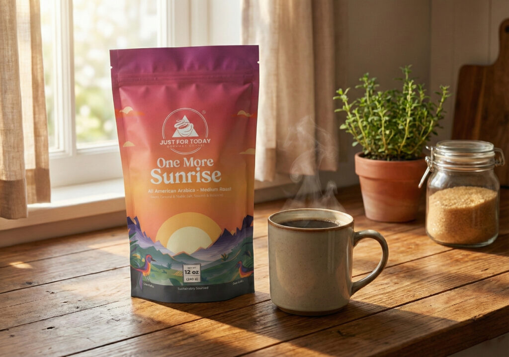Just For Today Gourmet Coffee. One More Sunrise.