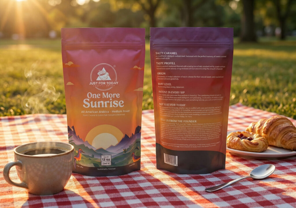 Just For Today Gourmet Coffee. One More Sunrise.