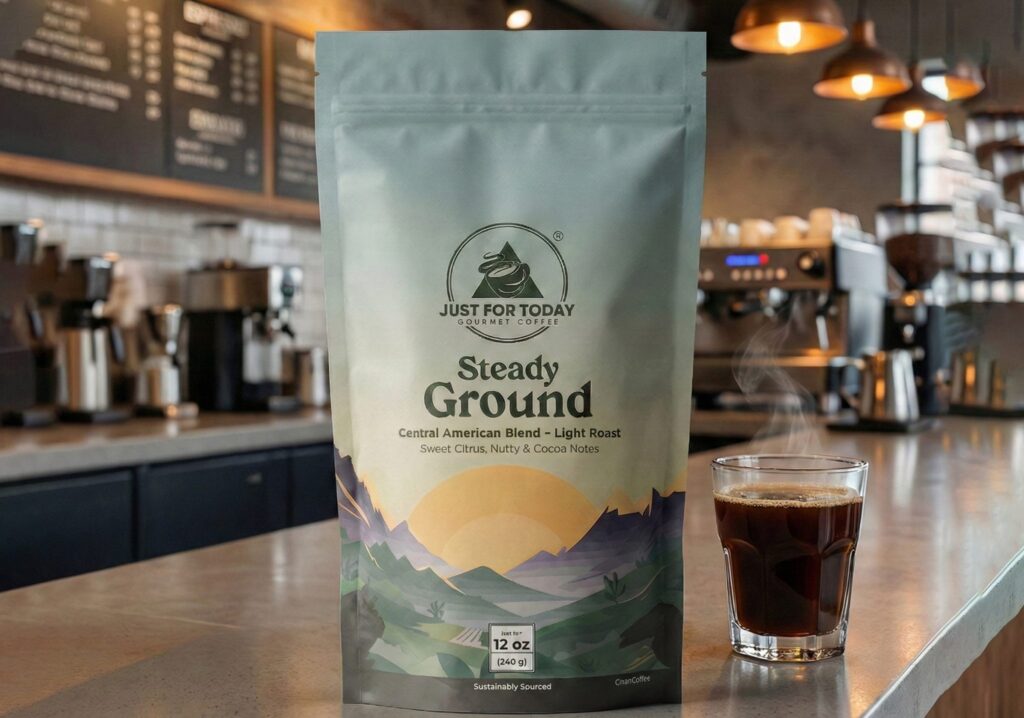 Just For Today Gourmet Coffee. Steady Ground.